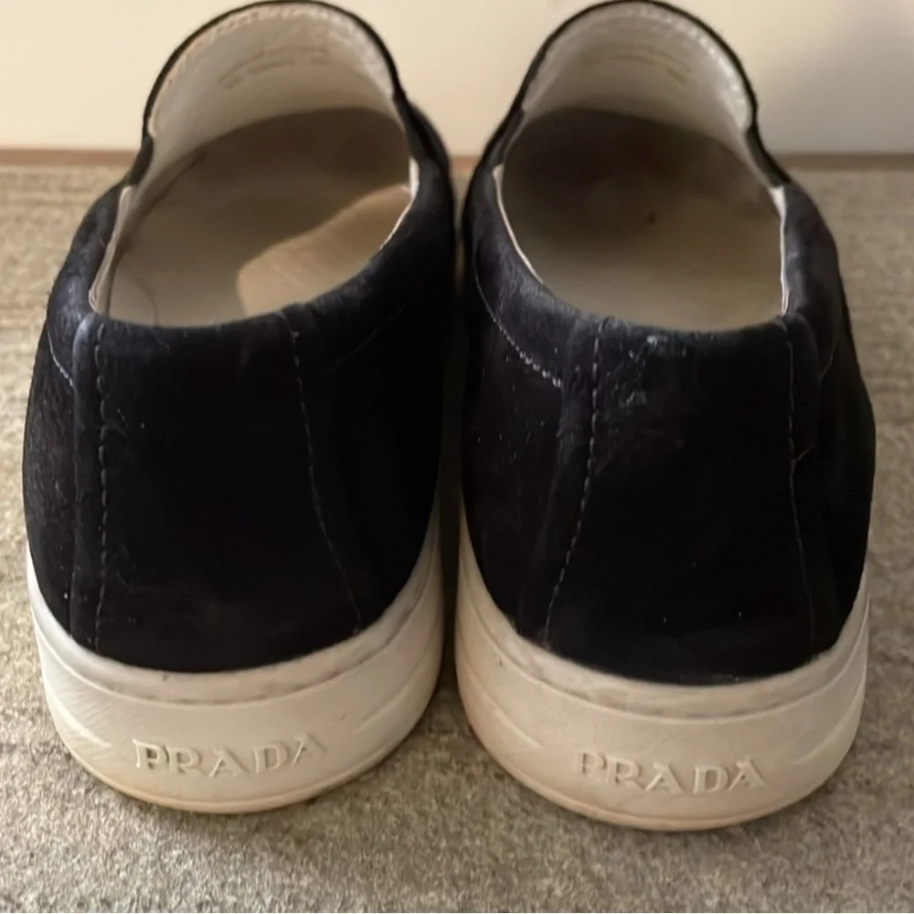 Prada Women’s Slip-on Sneakers Black Suede Size 8 (EU38) - Picture 4 of 7